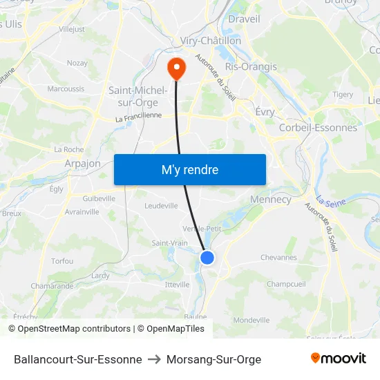 Ballancourt-Sur-Essonne to Morsang-Sur-Orge map