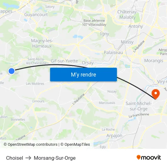 Choisel to Morsang-Sur-Orge map