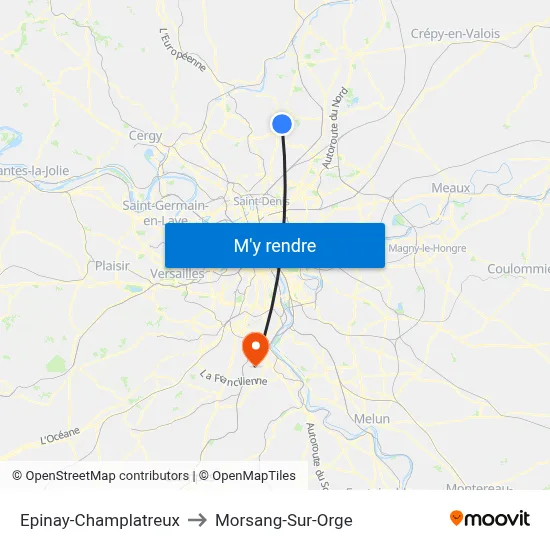 Epinay-Champlatreux to Morsang-Sur-Orge map