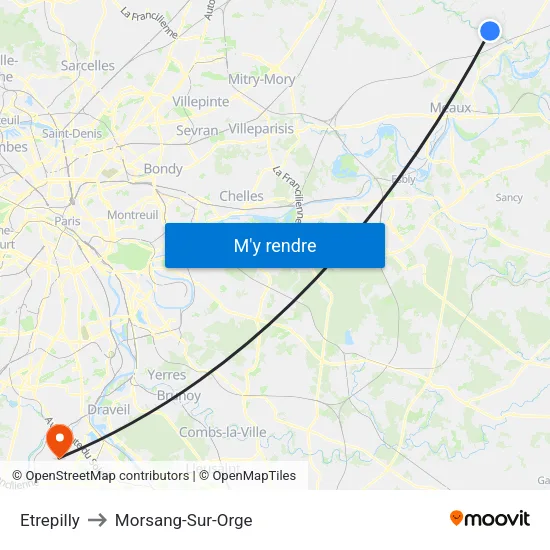Etrepilly to Morsang-Sur-Orge map