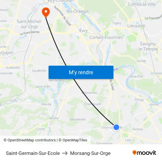 Saint-Germain-Sur-Ecole to Morsang-Sur-Orge map