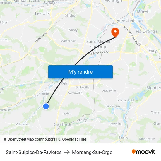 Saint-Sulpice-De-Favieres to Morsang-Sur-Orge map