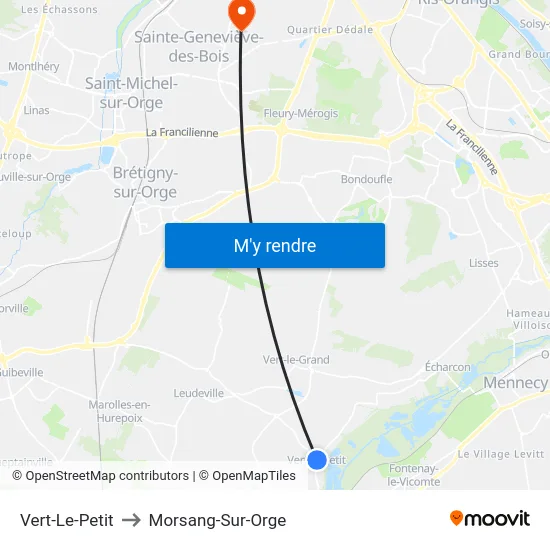 Vert-Le-Petit to Morsang-Sur-Orge map