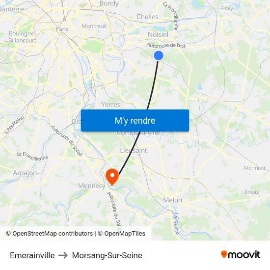 Emerainville to Morsang-Sur-Seine map