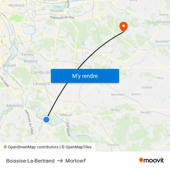 Boissise-La-Bertrand to Mortcerf map