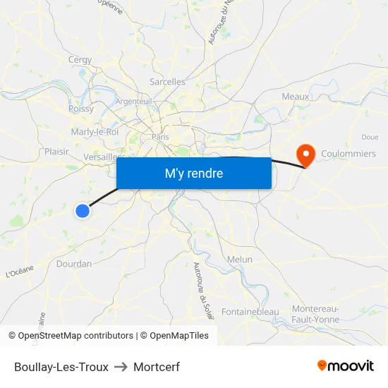 Boullay-Les-Troux to Mortcerf map
