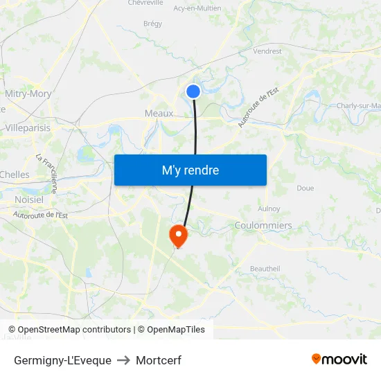 Germigny-L'Eveque to Mortcerf map