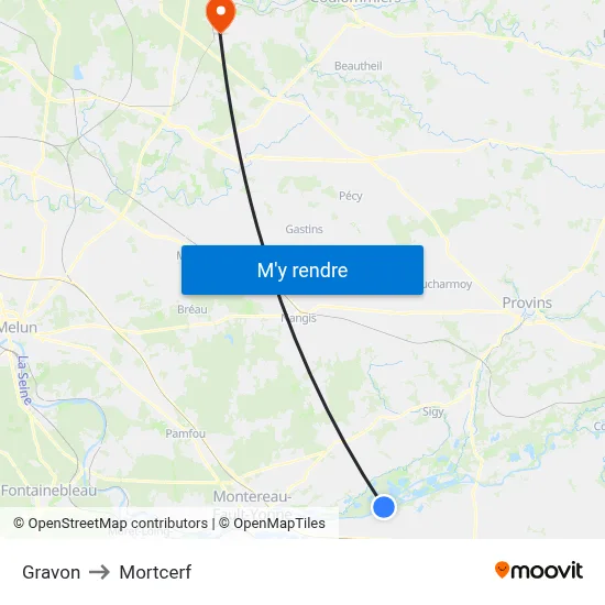 Gravon to Mortcerf map