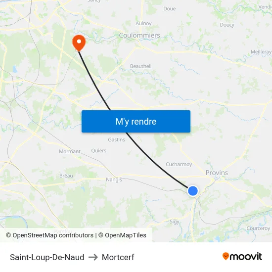 Saint-Loup-De-Naud to Mortcerf map