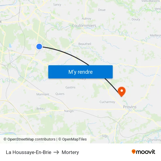 La Houssaye-En-Brie to Mortery map