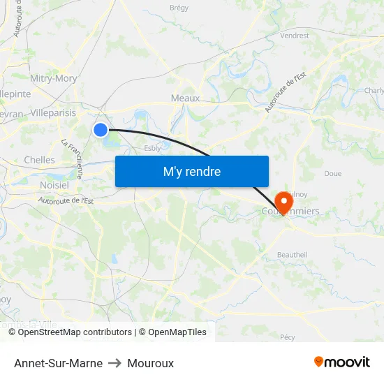 Annet-Sur-Marne to Mouroux map