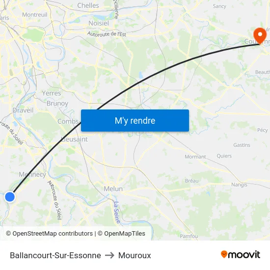 Ballancourt-Sur-Essonne to Mouroux map