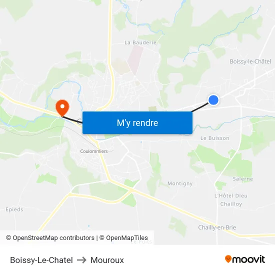 Boissy-Le-Chatel to Mouroux map