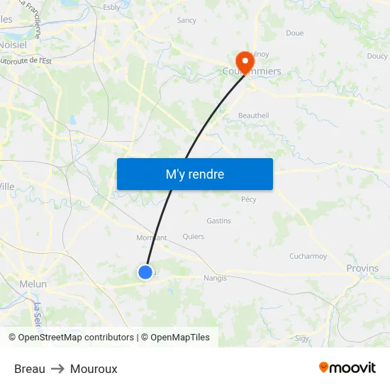 Breau to Mouroux map