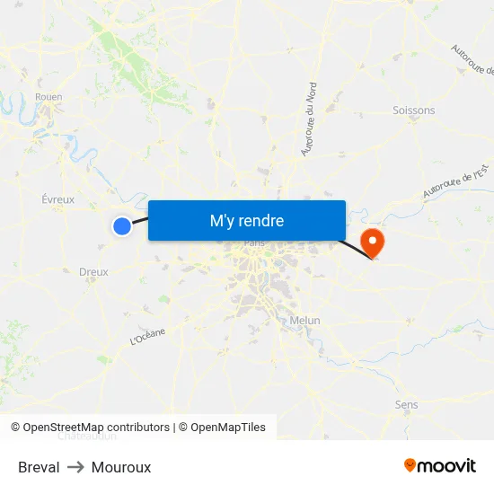 Breval to Mouroux map