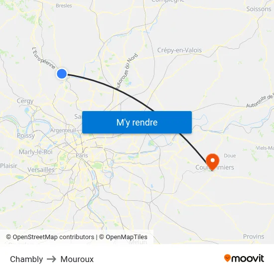 Chambly to Mouroux map