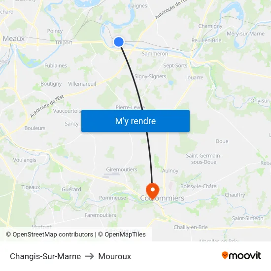 Changis-Sur-Marne to Mouroux map