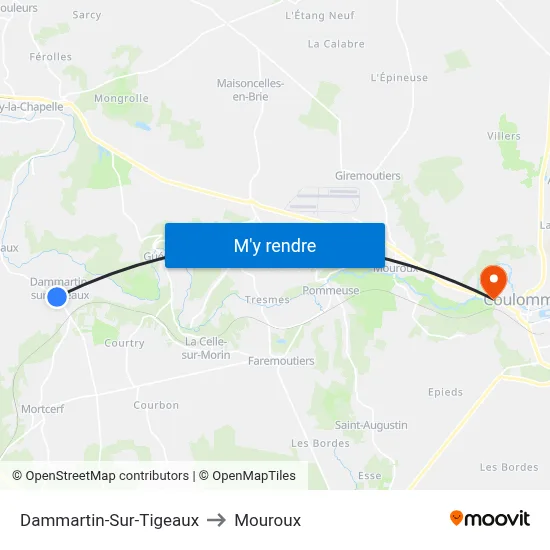 Dammartin-Sur-Tigeaux to Mouroux map