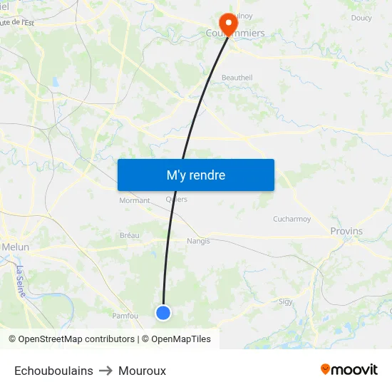 Echouboulains to Mouroux map