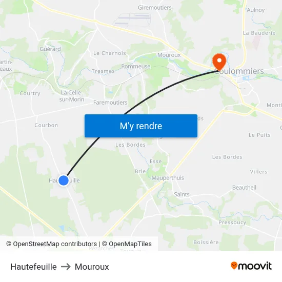 Hautefeuille to Mouroux map