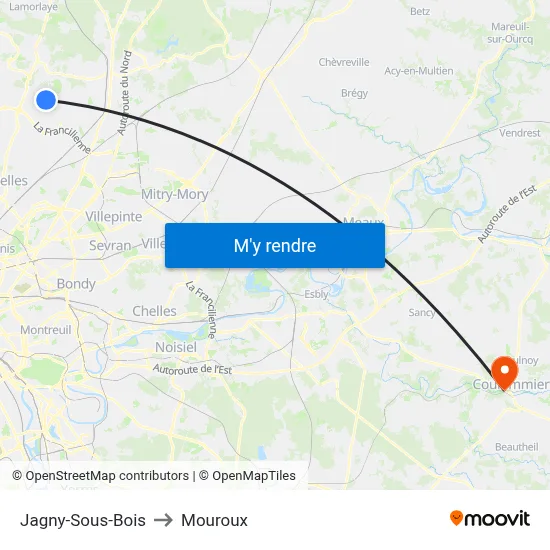 Jagny-Sous-Bois to Mouroux map
