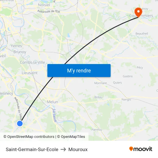 Saint-Germain-Sur-Ecole to Mouroux map