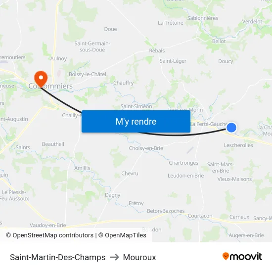 Saint-Martin-Des-Champs to Mouroux map