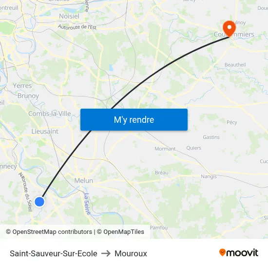 Saint-Sauveur-Sur-Ecole to Mouroux map