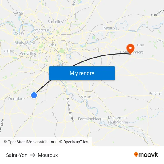 Saint-Yon to Mouroux map