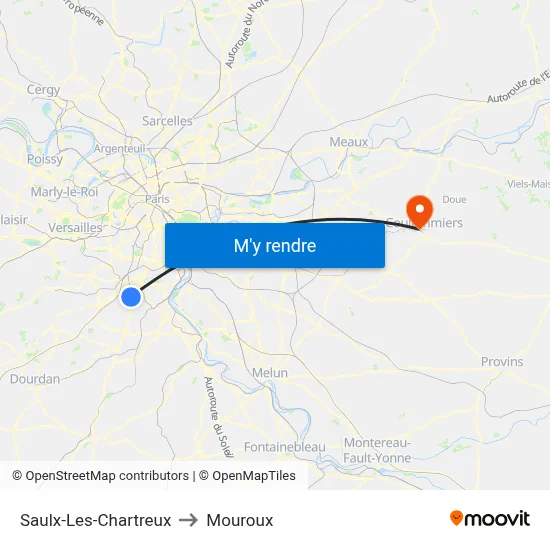Saulx-Les-Chartreux to Mouroux map
