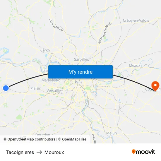 Tacoignieres to Mouroux map