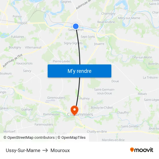 Ussy-Sur-Marne to Mouroux map
