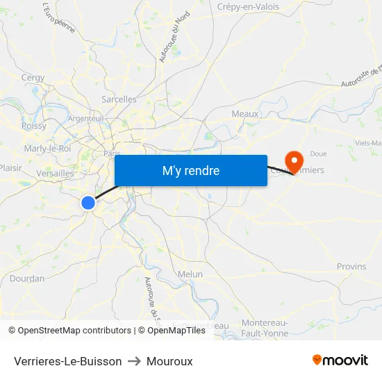 Verrieres-Le-Buisson to Mouroux map
