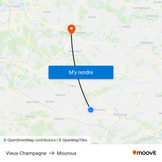 Vieux-Champagne to Mouroux map