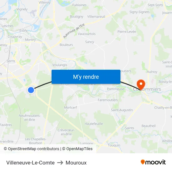 Villeneuve-Le-Comte to Mouroux map