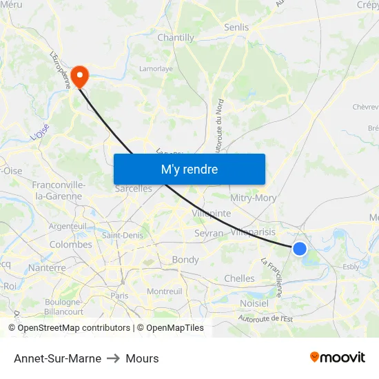 Annet-Sur-Marne to Mours map