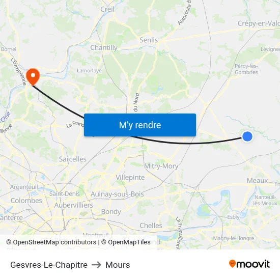 Gesvres-Le-Chapitre to Mours map