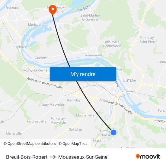 Breuil-Bois-Robert to Mousseaux-Sur-Seine map