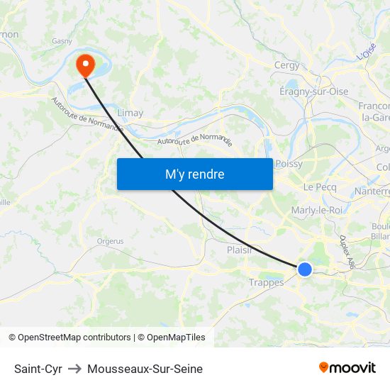 Saint-Cyr to Mousseaux-Sur-Seine map