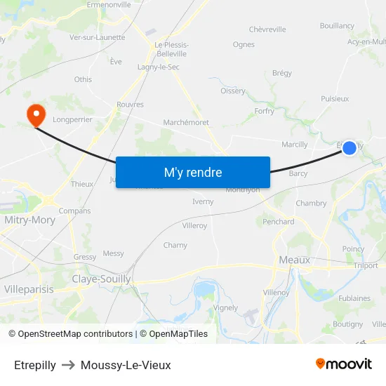 Etrepilly to Moussy-Le-Vieux map