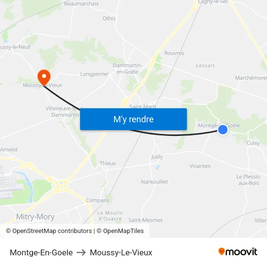 Montge-En-Goele to Moussy-Le-Vieux map