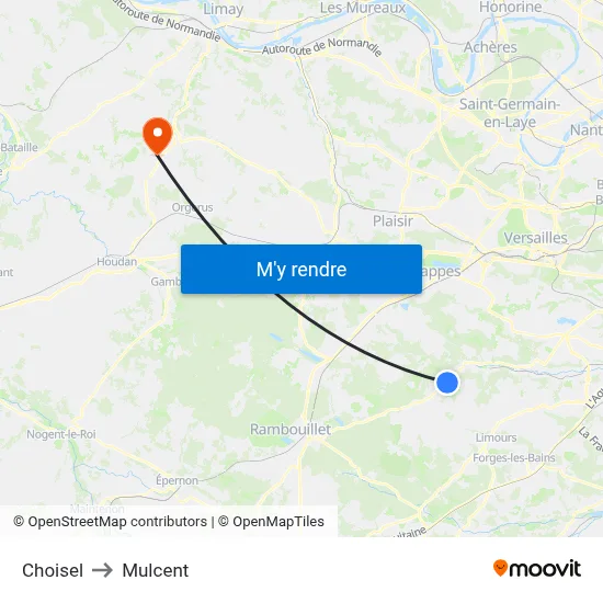 Choisel to Mulcent map