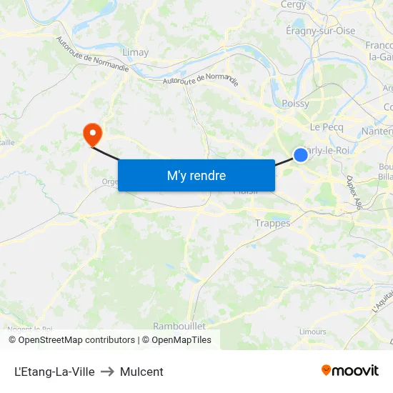 L'Etang-La-Ville to Mulcent map