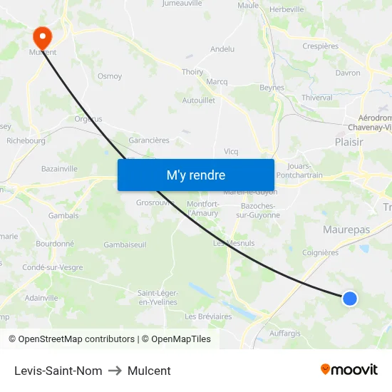 Levis-Saint-Nom to Mulcent map