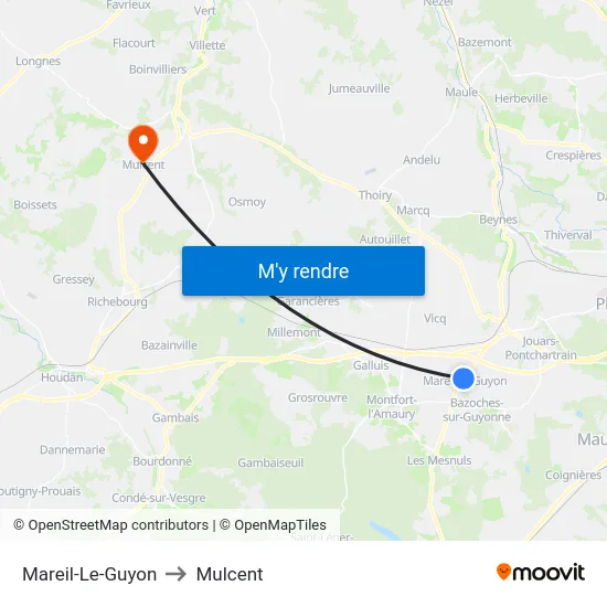 Mareil-Le-Guyon to Mulcent map