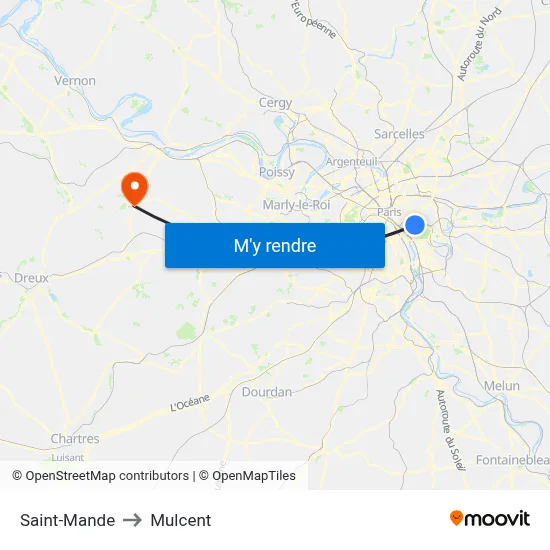 Saint-Mande to Mulcent map