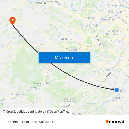 Château D'Eau to Mulcent map