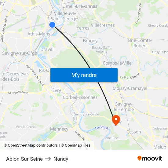 Ablon-Sur-Seine to Nandy map