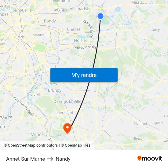Annet-Sur-Marne to Nandy map