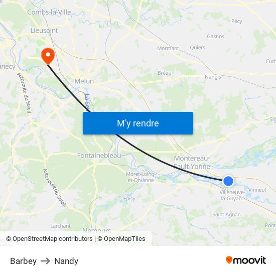 Barbey to Nandy map